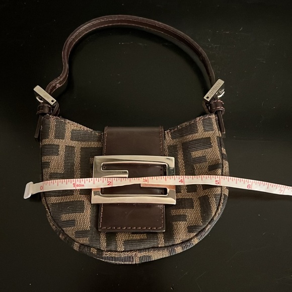 HOLIDAY SALE! Fendi Zucca FF Logo Mini Croissant Bag - vintage & rare! - Picture 12 of 17
